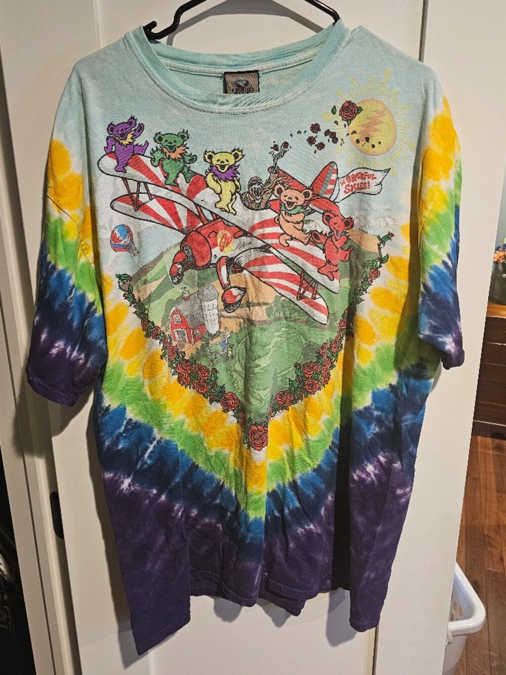Vintage Grateful Dead Summer Tour Tie Dye T-Shirt XL Liquid Blue
